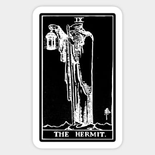 IX. The Hermit Tarot Card | Obsidian and Pearl Sticker